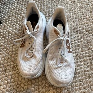 Hoka White and Brown Women's Sneakers